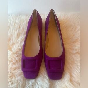 Ann Mashburn Suede Buckle Shoes in Purple Size 38